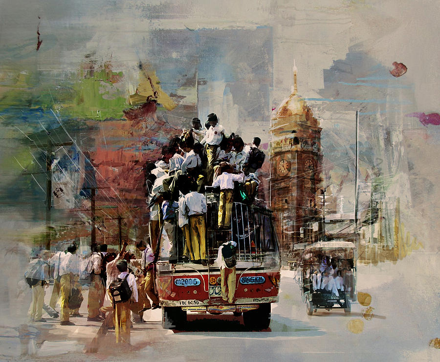 Faisalabad 9b Painting by Maryam Mughal