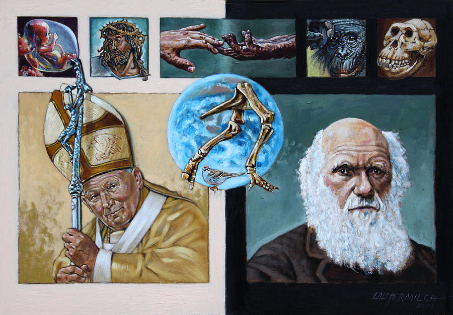Faith and Evolution Painting by John Lautermilch