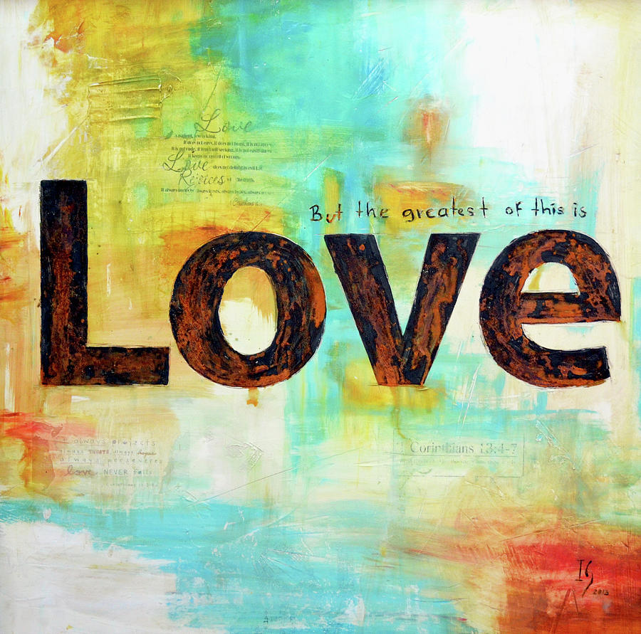 Heart Painting - Faith Hope Love by Ivan Guaderrama