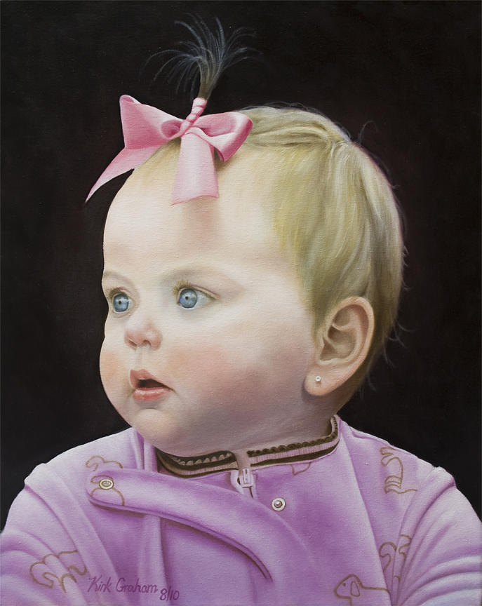 Baby With Blue Eyes Painting - Faith by Kirk Graham
