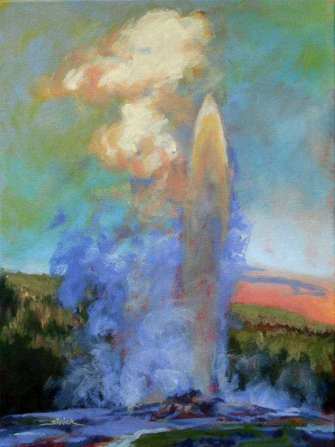 Old Faithful Painting - Faithful by Carol Strickland Old Faithful Painting - Faithful by Carol Strickland