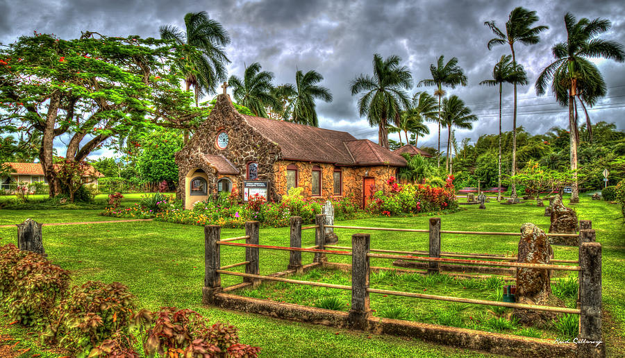 Kauai HI Faithful One Christ Memorial Episcopal Church Kilauea Hawaiii Architectural Landscape Art Photograph by Reid Callaway
