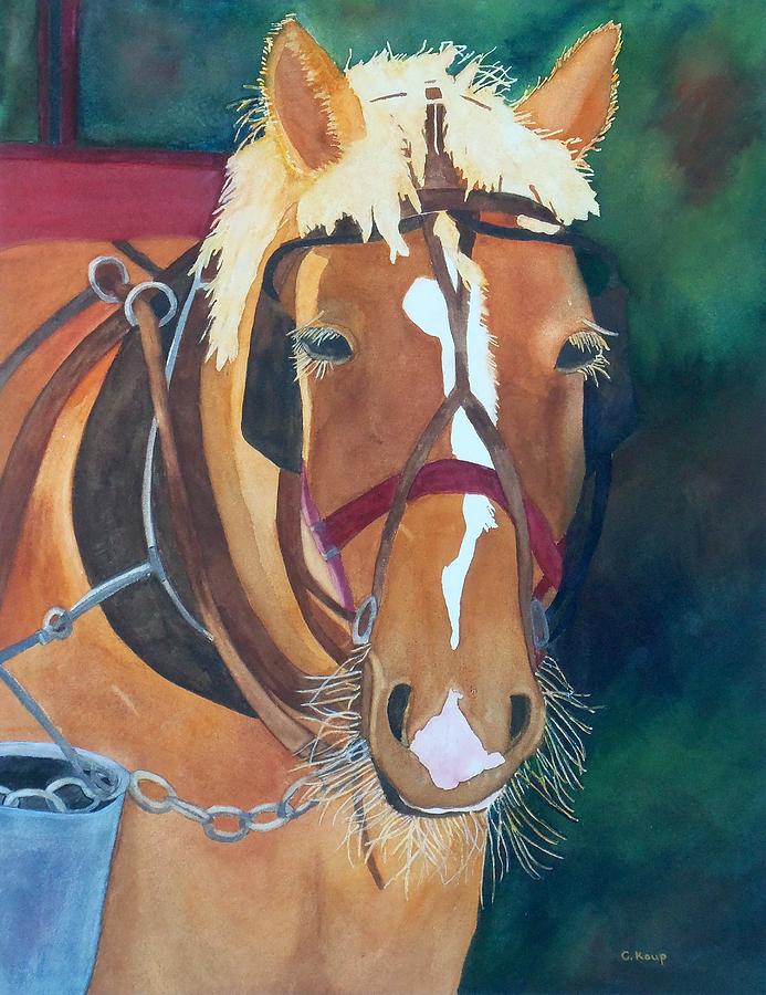 Horse Painting - Faithful Servant by Carolyn Koup