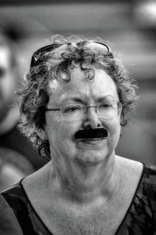 Fake Moustache on a Woman Photograph by John Haldane