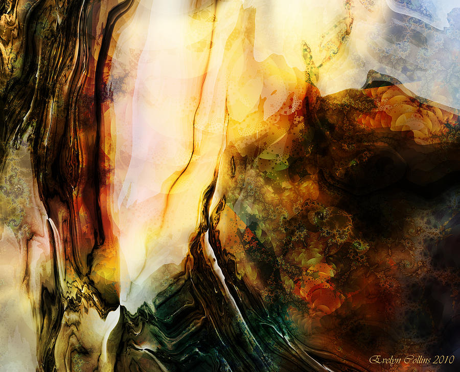 Abstract Digital Art - Falaises by Evelyn Collins