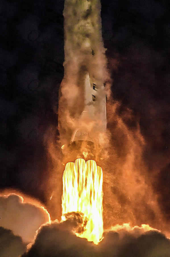 Spacex Photograph - Falcon 9 rocket launch amazing fuel power by Photo SpaceX Edit M Hauser