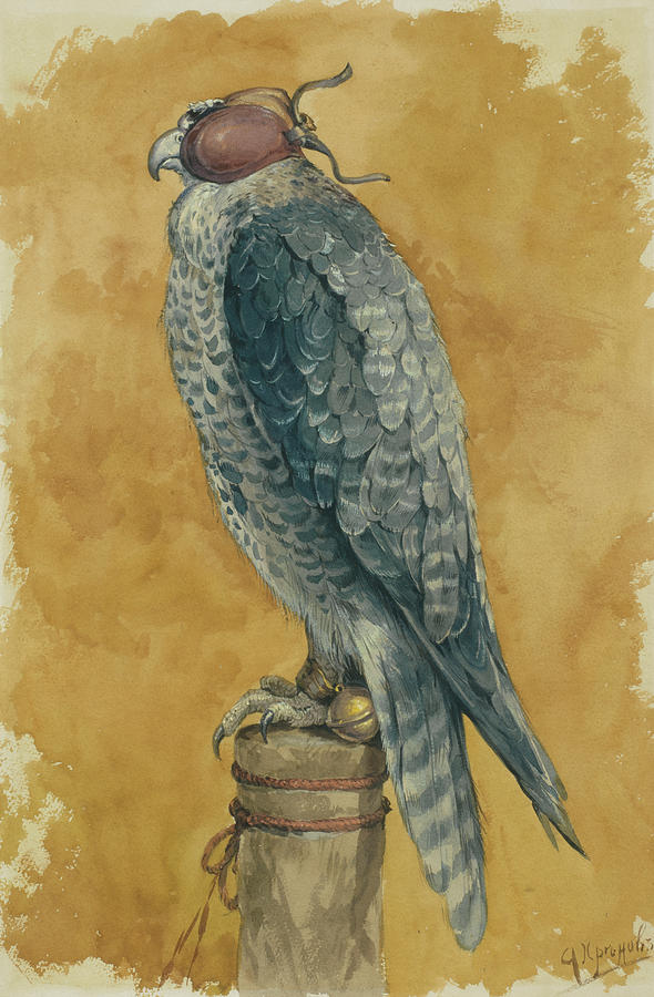 Falcon Painting By Alexander Sergeevich Khrenov Fine Art America