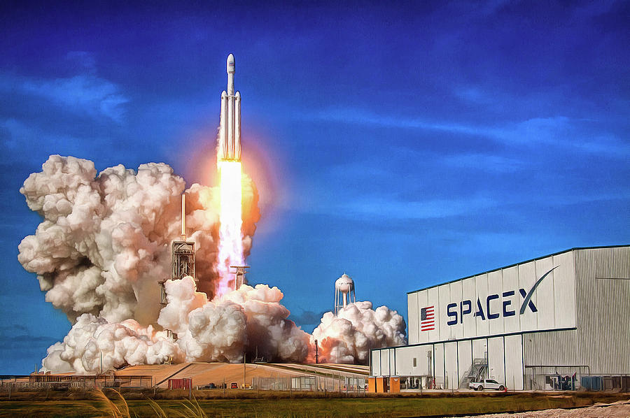 Falcon Heavy SpaceX rocket launch maiden flight Photograph by SpaceX