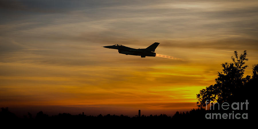 Falcon Sunset Digital Art by Airpower Art