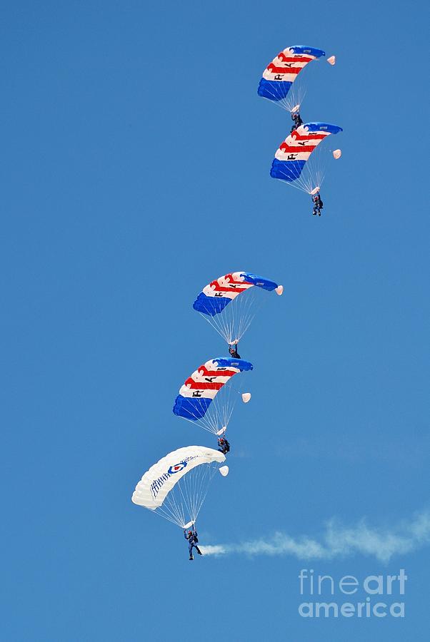 Falcons parachute team Photograph by David Fowler