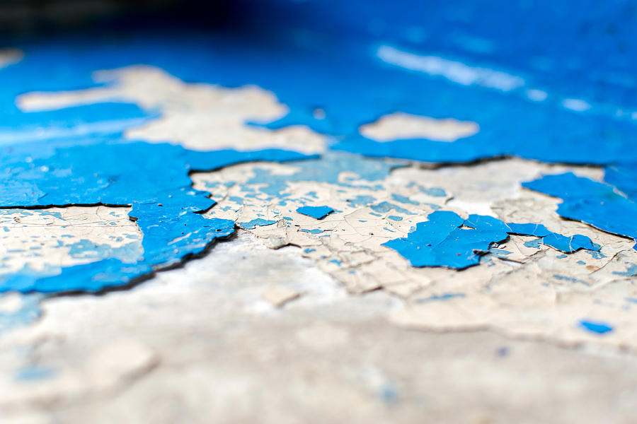 Falking Blue Paint on Concrete Photograph by John Williams