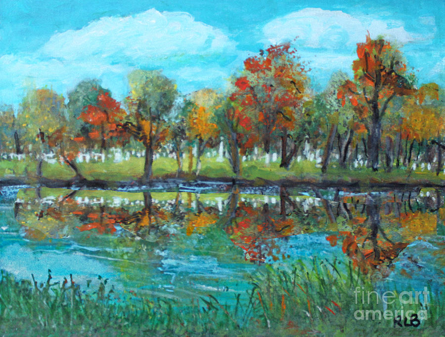 View of Mount Feake Across from Charles River Painting by Rita Brown