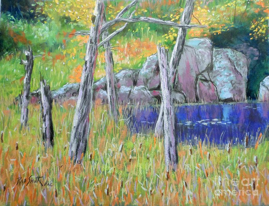 Fall  along the highwy  Pastel by Rae  Smith