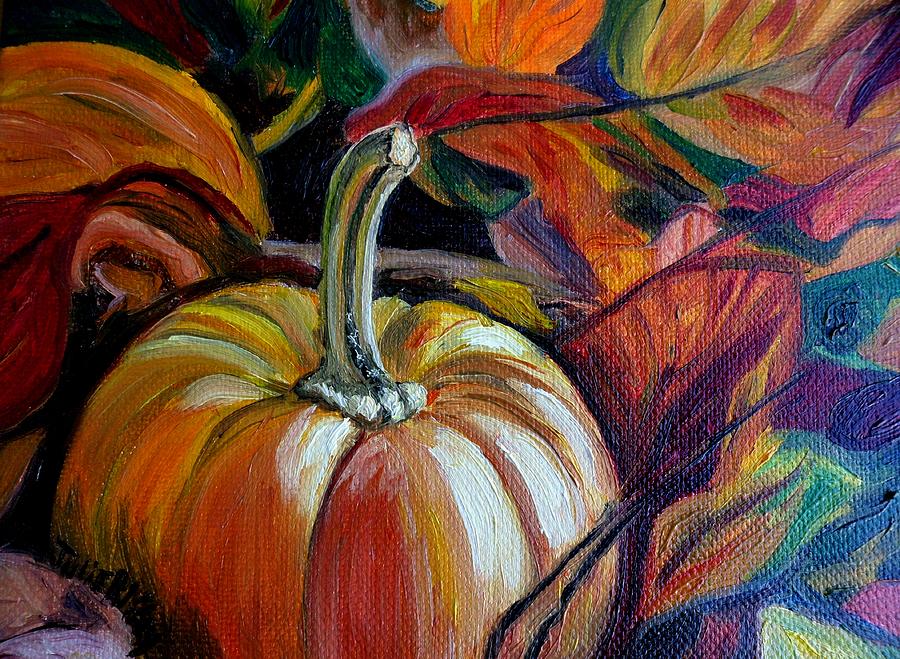 Fall and Pumpkins Go Together Painting by Julie Brugh Riffey