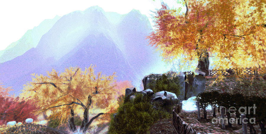 Fall And The Mountains Digital Art