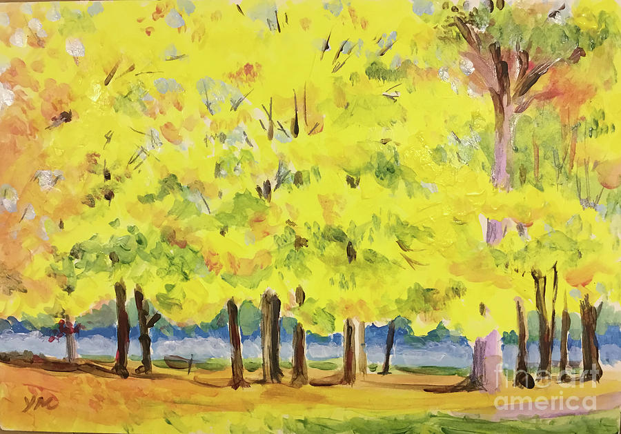 Fall at Dexter-Huron Park Painting by Yoshiko Mishina