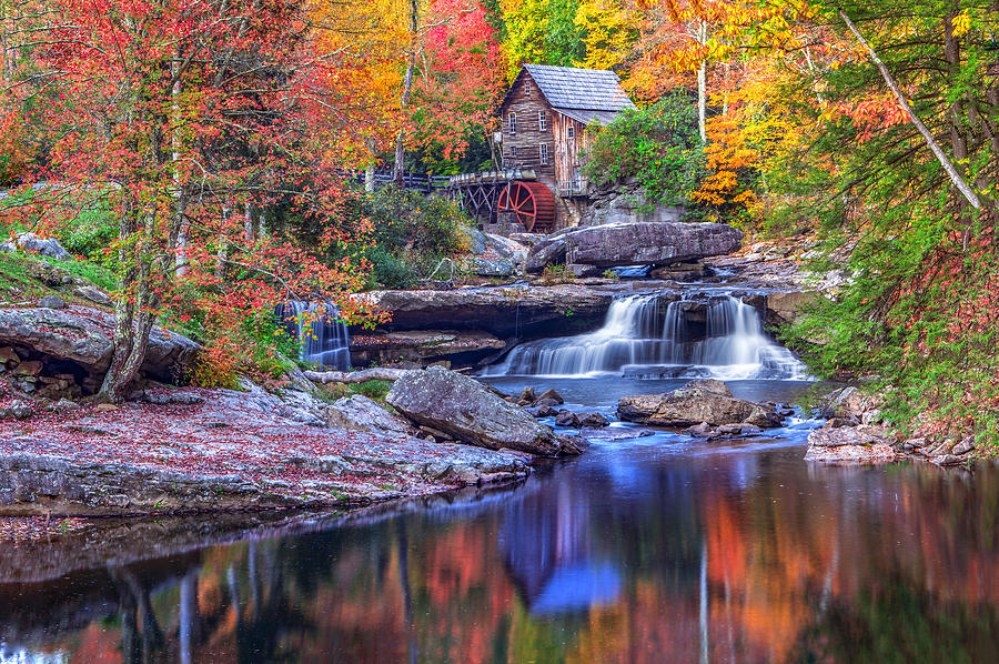 Fall at Glade Creek Grist Mill Photograph by Mary Almond