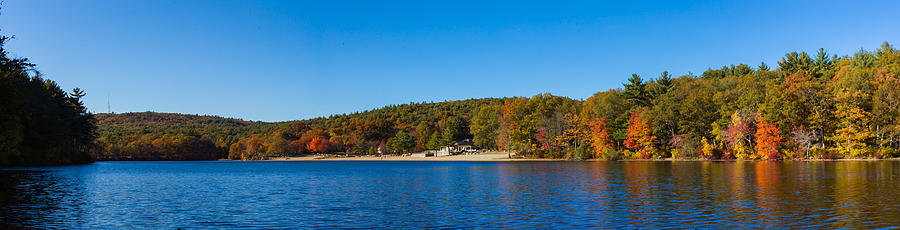 Fall at Houghtons Pond Panorama Photograph by Brian MacLean