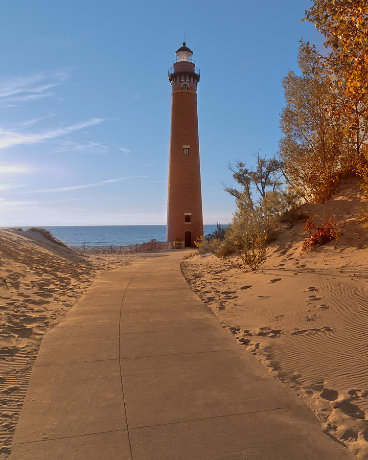 Fall at Little Point Sable Light Photograph by Susan Rissi Tregoning