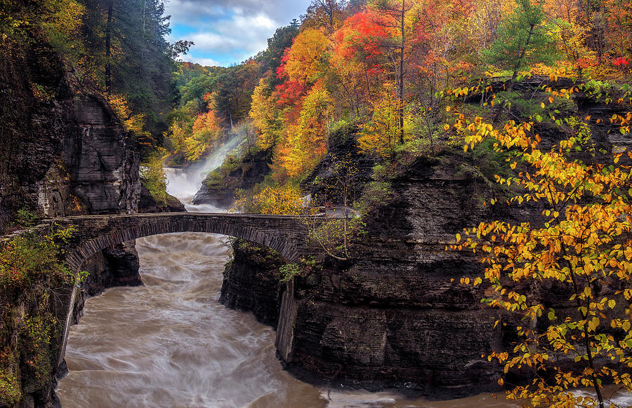 Fall At Lower falls Letchworth Photograph by Mark Papke