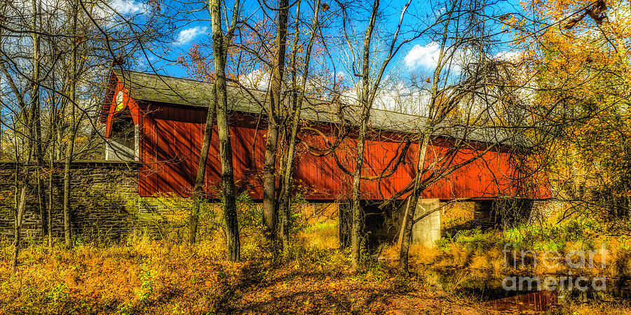 Fall at The Frankenfield Covered Bridge Photograph by Nick Zelinsky Jr