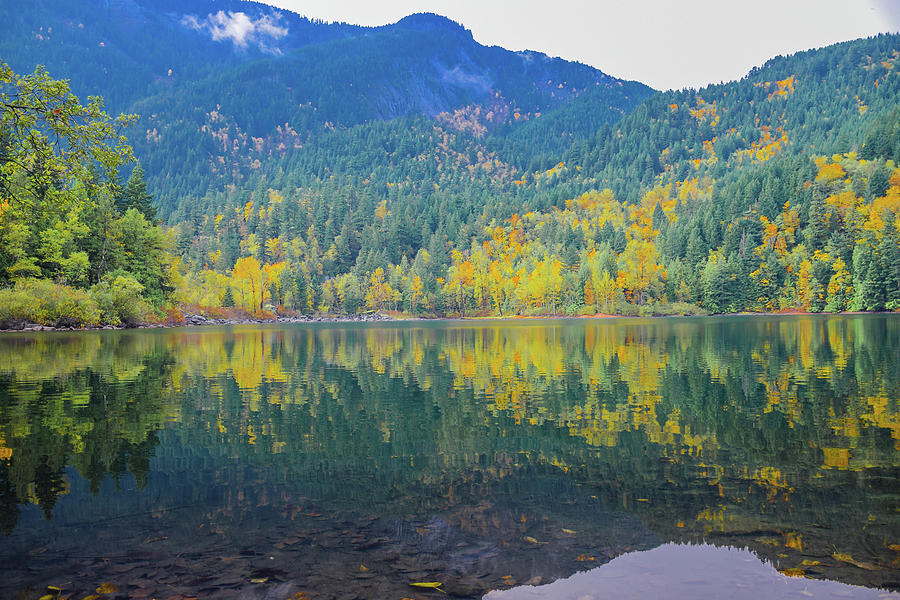 Fall at the lake Photograph by David Lee