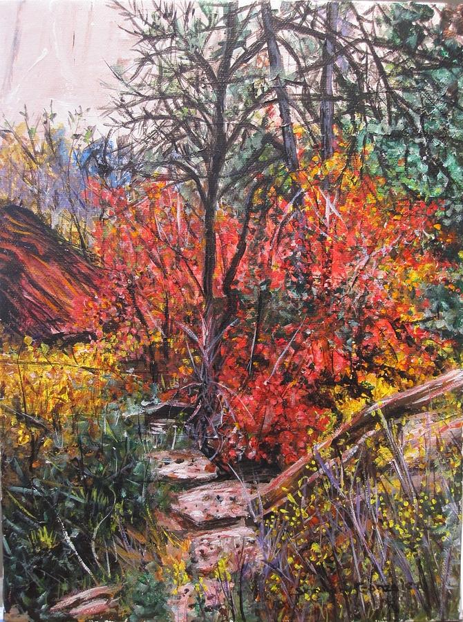 Mountain Painting - Fall at White Rock by Sharon  De Vore