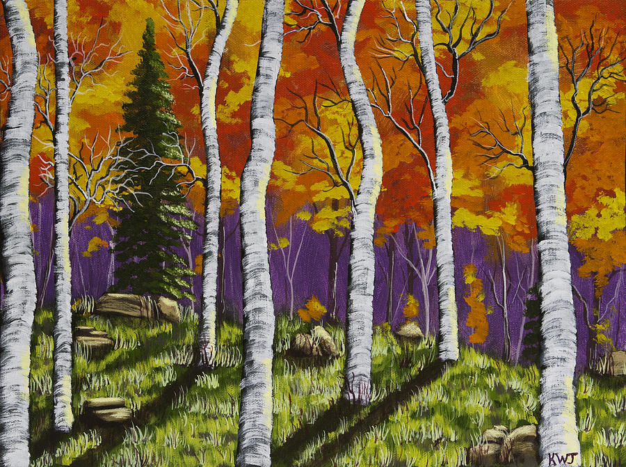 Fall Birch Trees Painting Painting by Keith Webber Jr