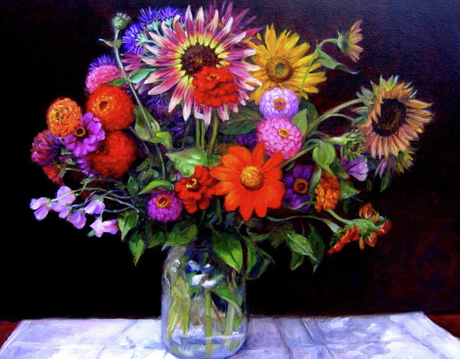Fall Bouquet Painting by Marie Witte