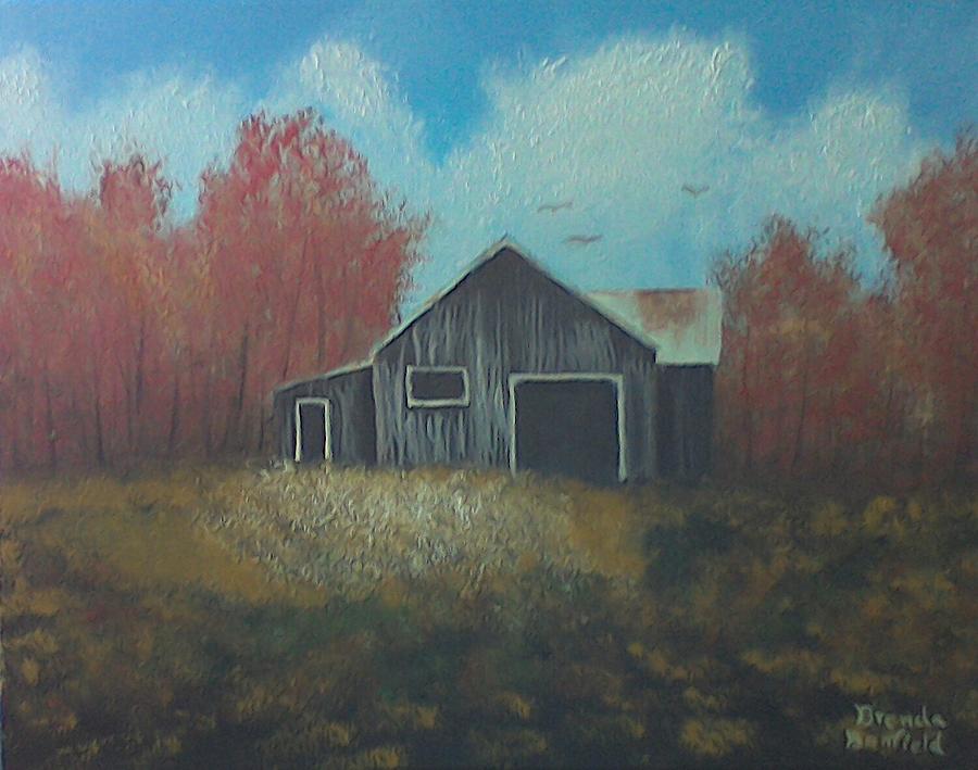 Autumn Barn Painting by Brenda Bonfield