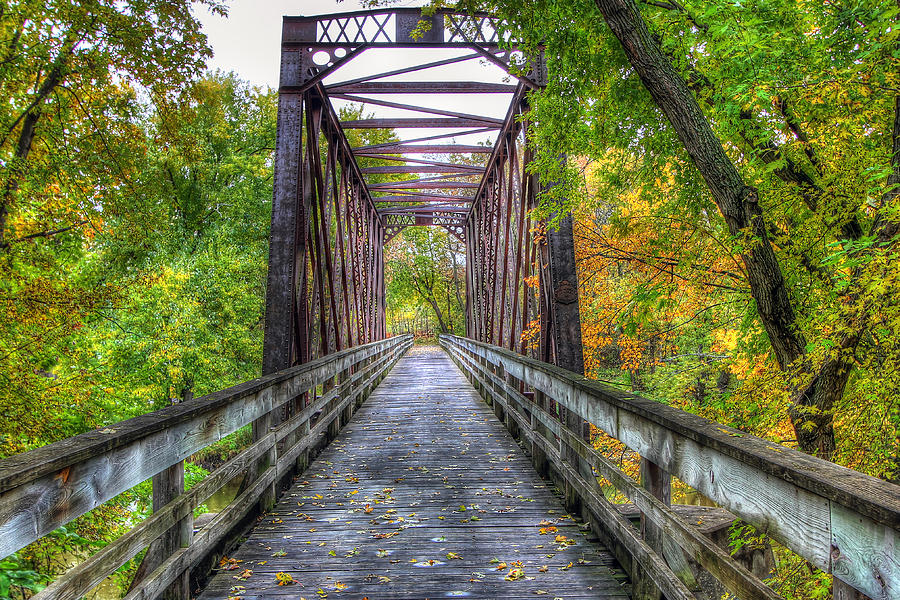 Fall Bridge Photograph by Frank Thuringer - Fine Art America