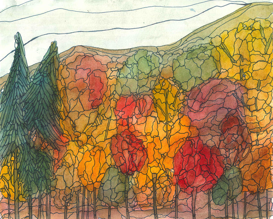 Forest Painting - Fall Brilliance by Katie Ree Forest Painting - Fall Brilliance by Katie Ree