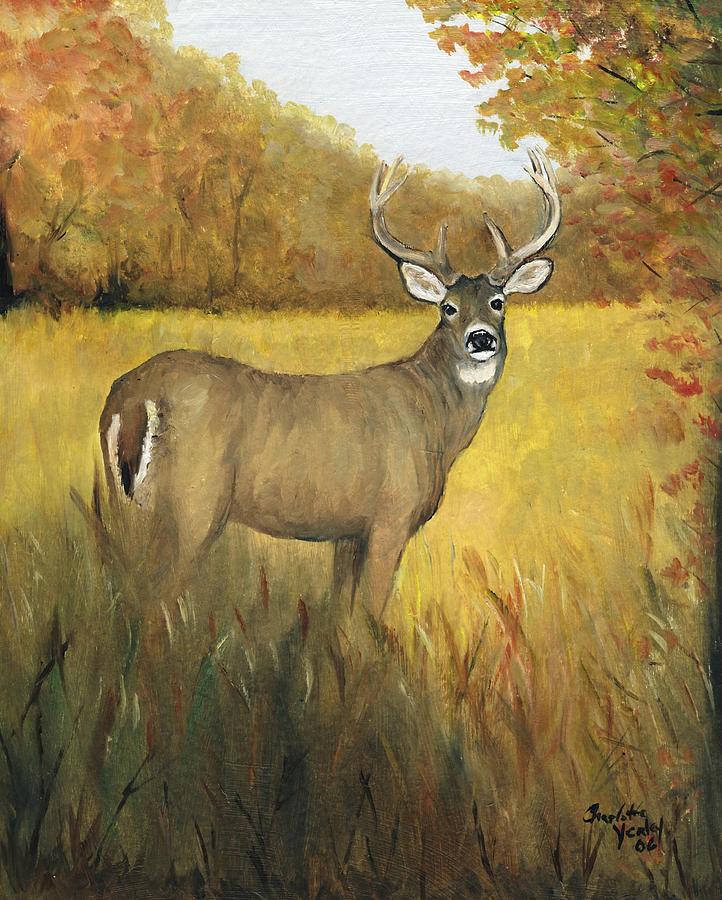 Fall Buck Painting by Charlotte Yealey