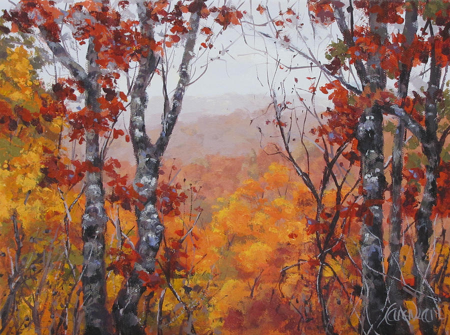 Fall Color Painting by Karen Ilari
