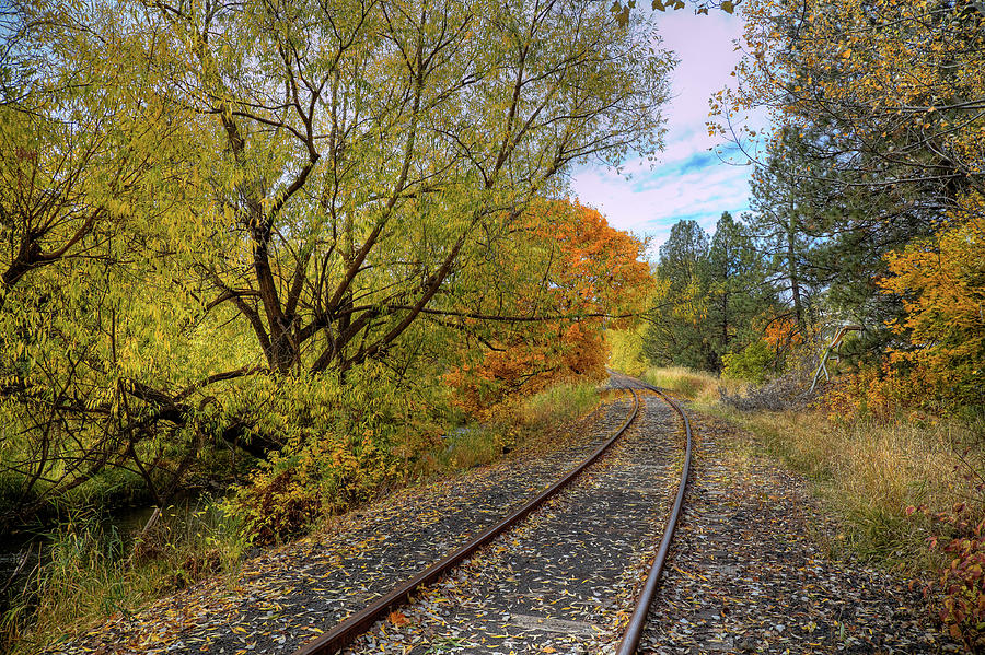 Fall Photograph - Fall Color on the Tracks by David Patterson