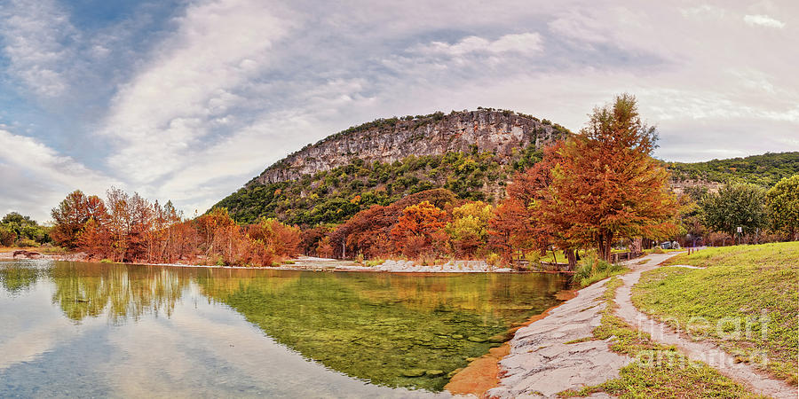 Fall Colors at Garner State Park - Frio River at Concan - Texas Hill Country Photograph by Silvio Ligutti
