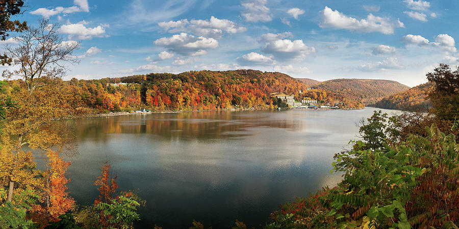 Fall colors on Cheat Lake Morgantown Photograph by Steven Heap