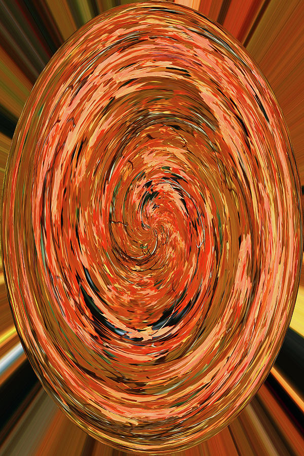 Fall Colors Oval Abstract Digital Art by Tom Janca