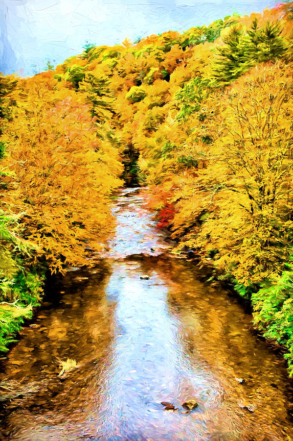 Mountain Painting - Fall Colors Over Linville River AP by Dan Carmichael
