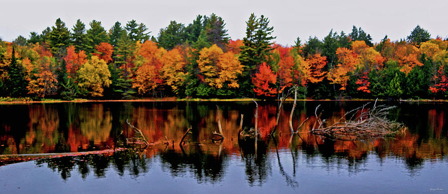 Fall Colors Reflection Panorama Photograph by George Bostian