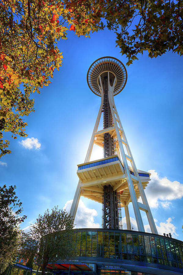 Seattle Photograph - Fall Day at the Space Needle by David Patterson