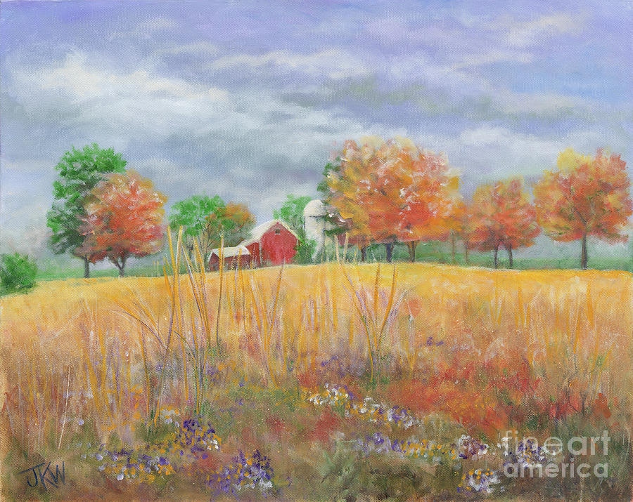 Fall Fields Painting by Judith Whittaker