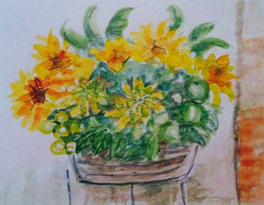 Fall flower basket  Painting by Hae Kim