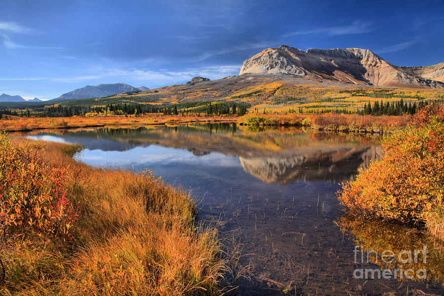 Fall Foliage And Mountain Reflections Photograph by Adam Jewell