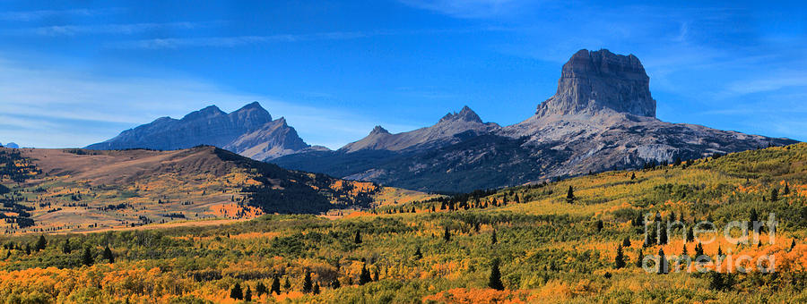 Fall Foliage At Chief Mountain Photograph by Adam Jewell