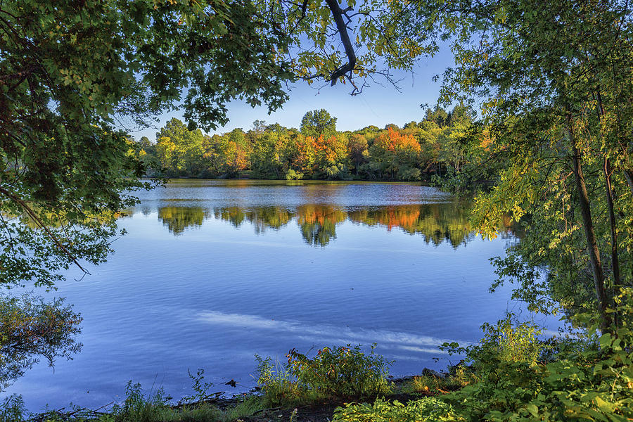 Fall Foliage At Turners Pond In Milton Massachusetts Photograph by Brian MacLean