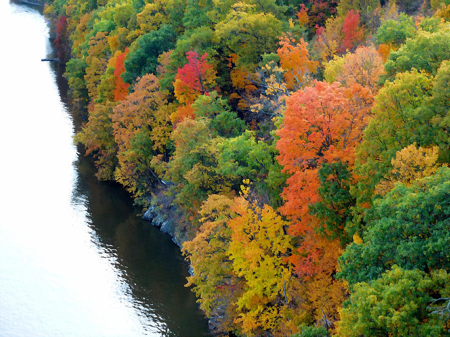 Fall Foliage In Hudson River 1 Photograph by Jeelan Clark