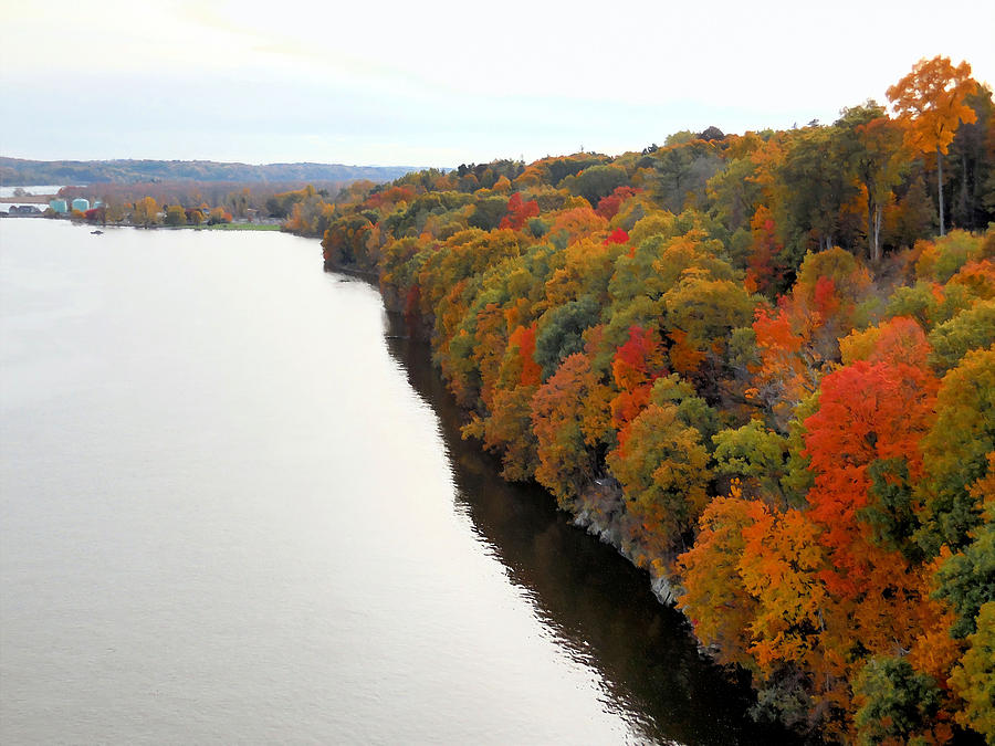 Fall Foliage In Hudson River 9 Painting By Jeelan Clark - Fine Art America