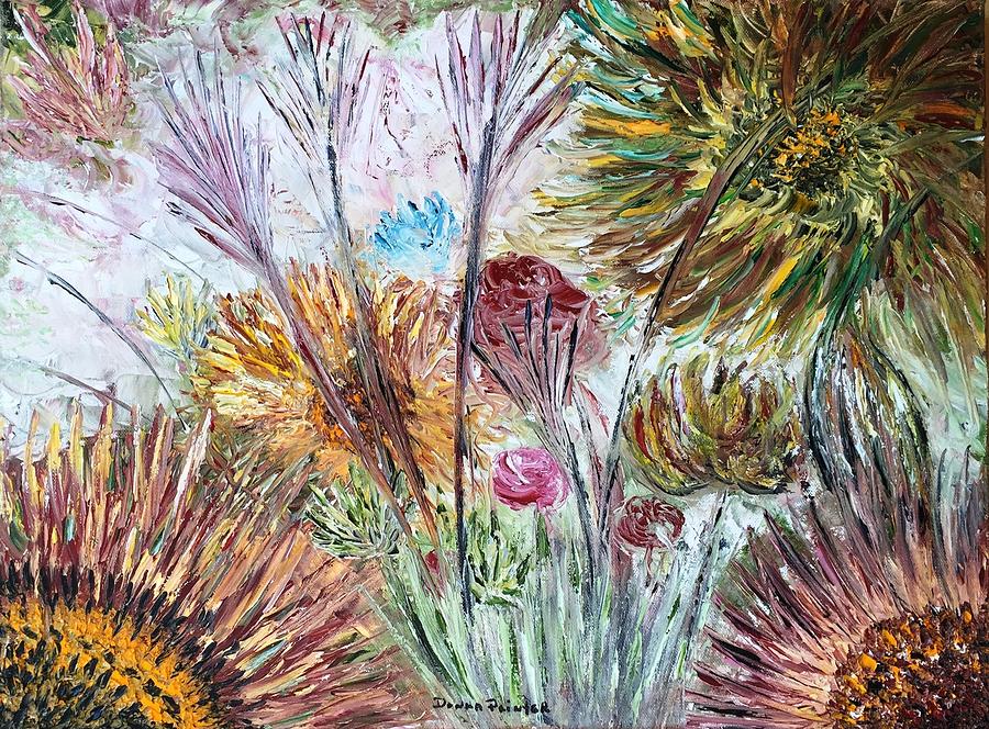 Fall Gardens Painting by Donna Painter