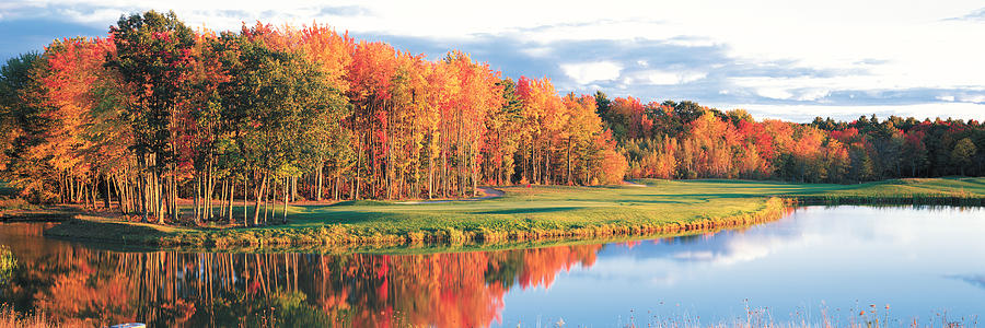 Golf Photograph - Fall Golf Course New England Usa by Panoramic Images